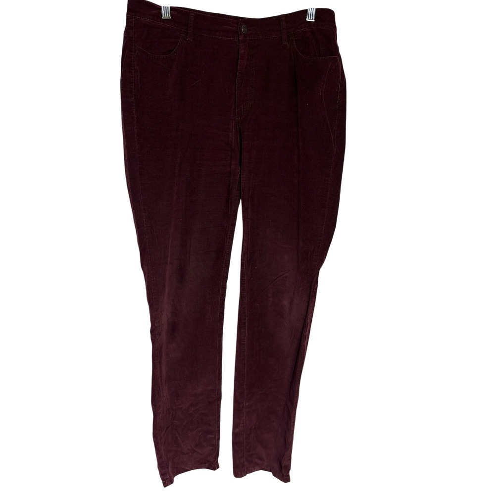 Lafayette‎ 148 New York Thompson Corduroy Pants Burgundy Womens Size 10